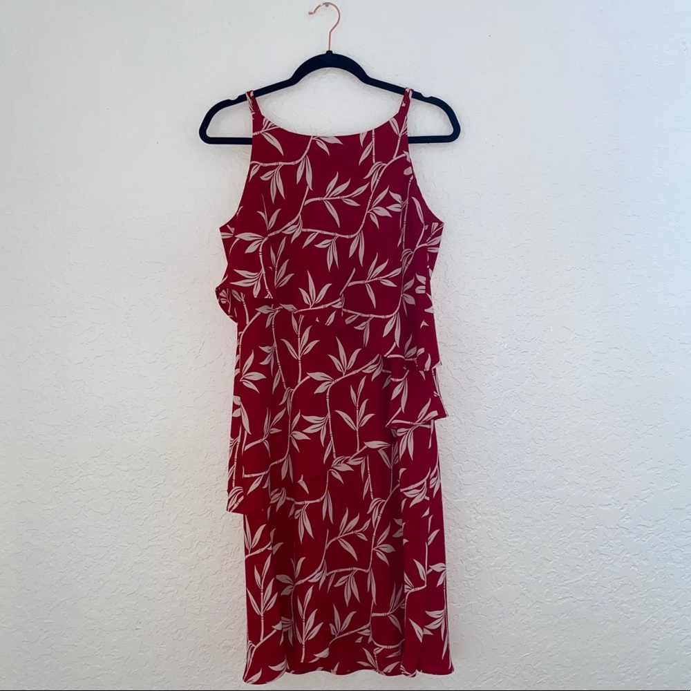 cocktail dress with two flares around the dress